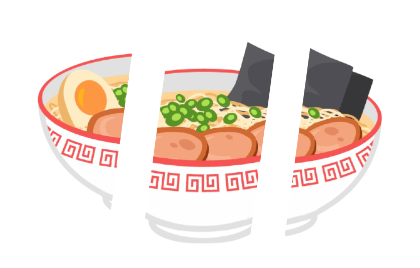 Trapezium of different sections of ramen